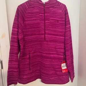 The North Face Women's Pink Striped half zip.